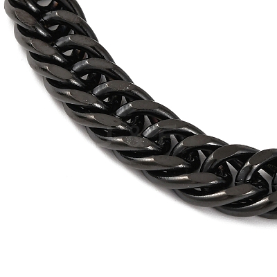Ion Plating(IP) 304 Stainless Steel Cuban Link Chain Bracelets STAS-A028-B064EB-A-1