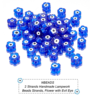 2 Strands Handmade Lampwork Beads Strands LAMP-NB0001-66C-02-1