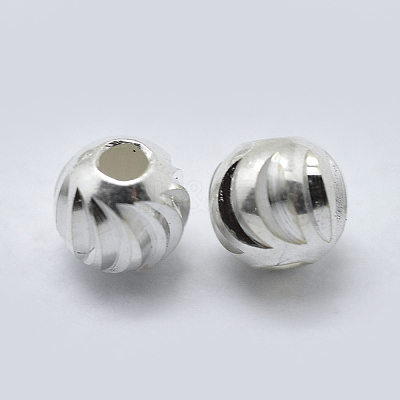 925 Sterling Silver Corrugated Spacer Beads STER-K171-42S-02-1