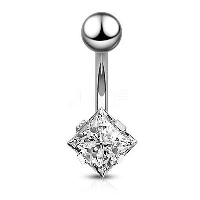 Clear Cubic Zirconia Belly Button Rings WG9960A-20-1