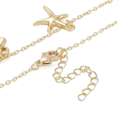 Bohemian Summer Beach Style 18K Gold Plated Shell Shape Initial Pendant Necklaces IL8059-6-1