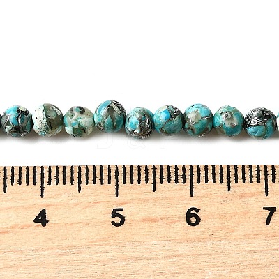 Synthetic Silver Line Turquoise Beads Strands G-L617-D03-4mm-1