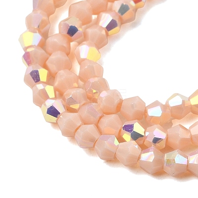 AB Color Plated Opaque Glass Beads Strands GLAA-G127-02N-1
