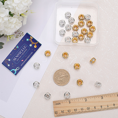 40Pcs 2 Colors Brass Spacer Beads KK-SC0003-97-1
