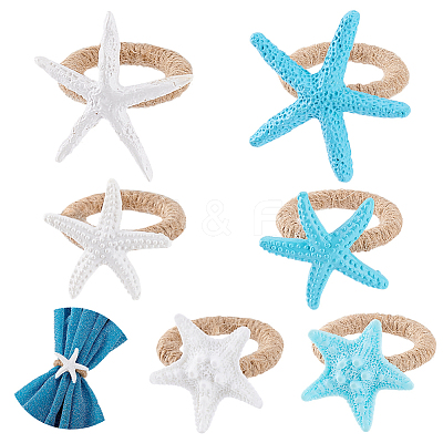 6Pcs 6 Styles Jute Napkin Rings DIY-GA00002-1