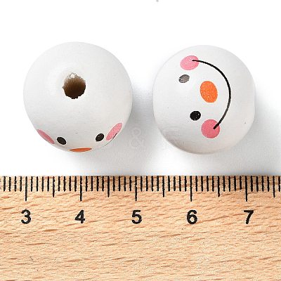 Printed Wood European Beads WOOD-Z002-02B-1