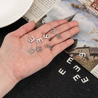 Tarnish Resistant 304 Stainless Steel Letter Charms X-STAS-O072-E-1