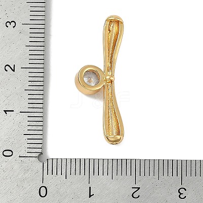 Brass Micro Pave Cubic Zirconia Beads KK-P283-18G-1