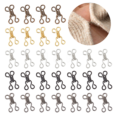 200 Sets 5 Colors Brass Garment Hook and Eye KK-NB0003-09-1