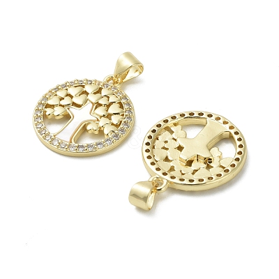 Brass Micro Pave Cubic Zirconia Pendants LS-KK-D384-06G-03-1