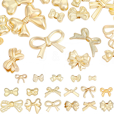 34Pcs 17 Styles Rack Plating Alloy Beads FIND-PA0001-46-1