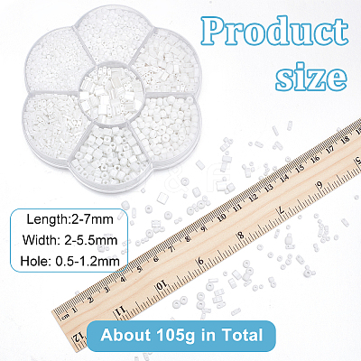 105G 7 Styles Frosted Opaque Glass Seed Beads Set SEED-GO0001-11B-1