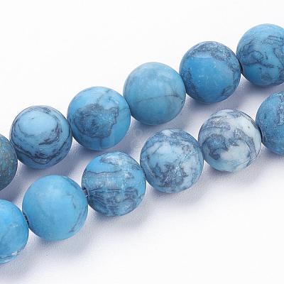 Dyed Natural Map Stone/Picasso Stone/Picasso Jasper Beads Strands G-F520-52-10mm-1