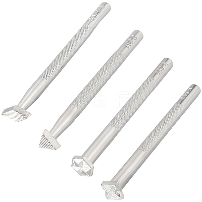 4Pcs 4 Styles DIY Alloy Leather Carving Embossing Tool FIND-BBC0004-28-1