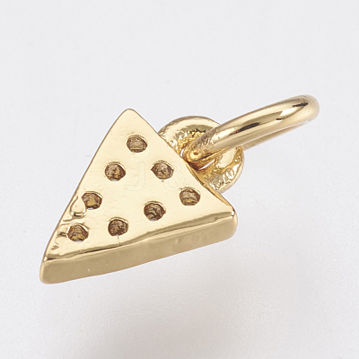 Brass Micro Pave Cubic Zirconia Charms ZIRC-F083-025G-RS-1