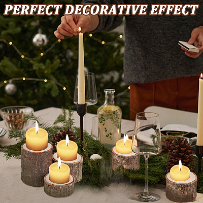 6Pcs 3 Styles Wood Candle Holders AJEW-GA0007-56-1