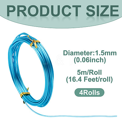 4 Rolls Round Aluminum Wire AW-TA0001-06C-1