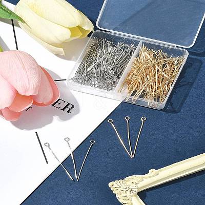 180Pcs 2 Colors Iron Eye Pins IFIN-FS0001-39-1