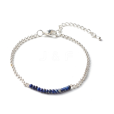 Natural Lapis Lazuli Beaded Bracelets BJEW-JB06384-08-1