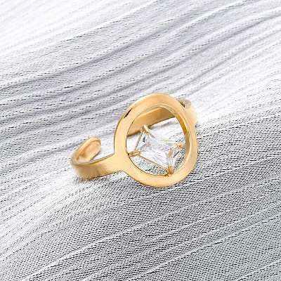 304 Stainless Steel Adjustable Cuff Rings for Women RJEW-B126-06G-02-1
