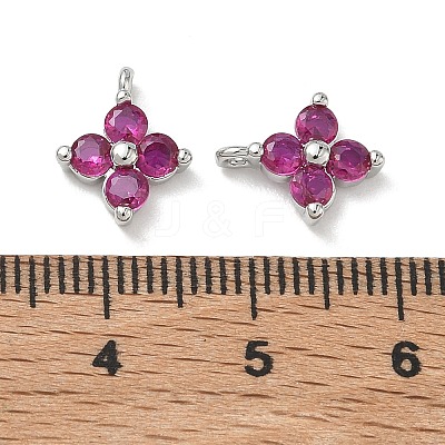 SHEGRACE Brass Cubic Zirconia Charms XGRQ4H469-680P-C-1