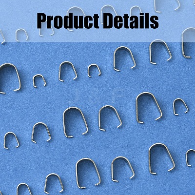189Pcs 201 Stainless Steel Snap on Bails STAS-FS0001-73-1
