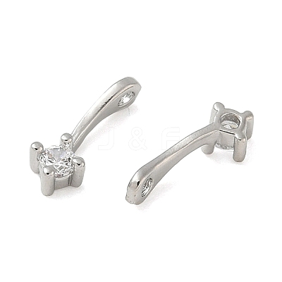 Brass Pave Clear Cubic Zirconia Charms CU-CBA9FFD-11P-08-1
