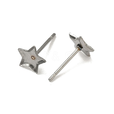 Tarnish Resistant 304 Stainless Steel Stud Earring Settings X-STAS-Q170-10-1