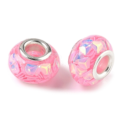 Transparent Resin Rondelle European Beads RESI-S023-23-1