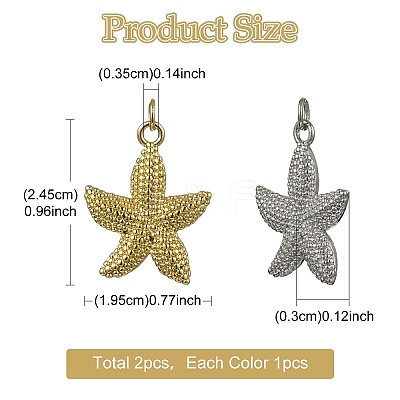 2Pcs 2 Colors Brass Pendants KK-YW0003-84-1