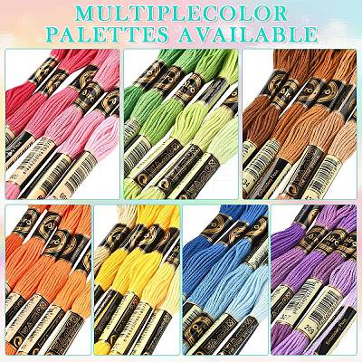 6Bundles 6 Colors Polyester Embroidery Floss OCOR-YW0001-24F-1