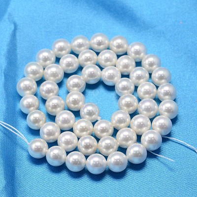 AB Color Plated Shell Pearl Round Bead Strands BSHE-L011-8mm-C001-1