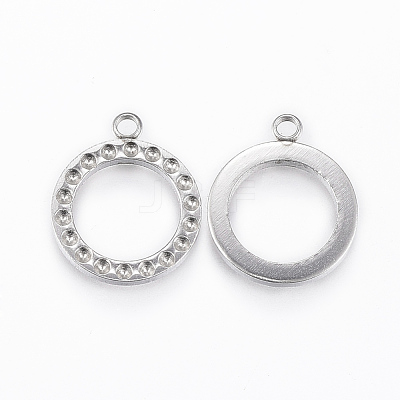 Tarnish Resistant 304 Stainless Steel Pendant Rhinestone Settings X-STAS-P175-76P-1
