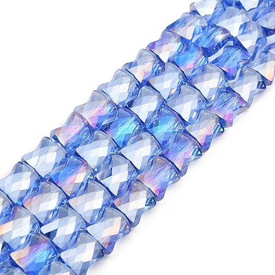 AB Color Plated Transparent Glass Beads Strands EGLA-P051-06A-A11-1