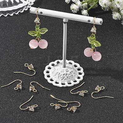 SHEGRACE Brass Pave Cubic Zirconia Earring Findings XGRQ4S738-740G-1