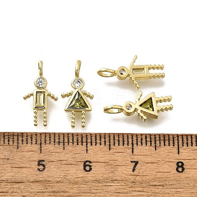 Brass Micro Pave Cubic Zirconia Pendants KK-D339-02G-08-1
