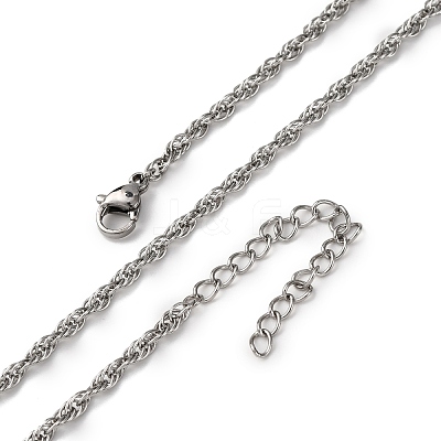 2.5MM 304 Stainless Steel Rope Chain Necklaces NJEW-T016-26P-1