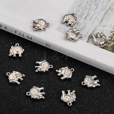 Tarnish Resistant 201 Stainless Steel Elephant Charms X-STAS-Q192-15-1