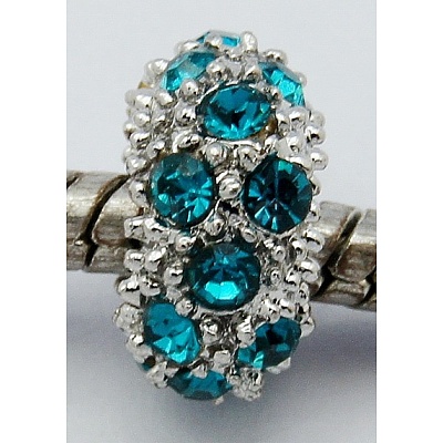 Alloy Rhinestone European Beads X-CPDL-H998-13-1