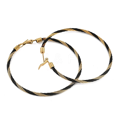 Ion Plating(IP) 304 Stainless Steel Ring Hoop Earrings for Women EJEW-M023-08E-1