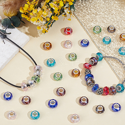 70Pcs Pearlized Glass European Beads GPDL-PA0001-02-1