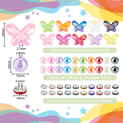 DIY Beadable Pen Butterfly Beads Findings Kits DIY-PH0023-87-1