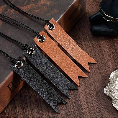 8Pcs 2 Colors Leather Bookmarks AJEW-CP0007-57-1