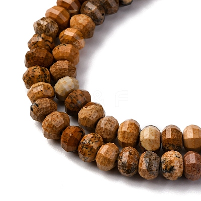 Natural Picture Jasper Beads Strands G-P587-D12-01-1
