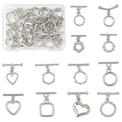 20Pcs 12 Styles Alloy Toggle Clasps FIND-FS0004-53P-1
