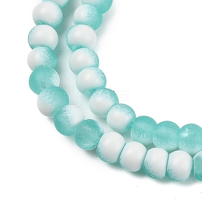 Frosted Crackle Glass Beads Strands GLAA-U001-4mm-M02-1