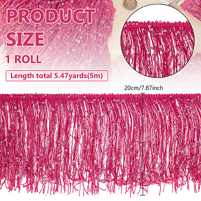 5M Paillette Tassel Polyester Ribbon Trim OCOR-BC0006-56C-1