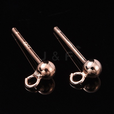925 Sterling Silver Ear Stud Findings STER-K167-042B-RG-1