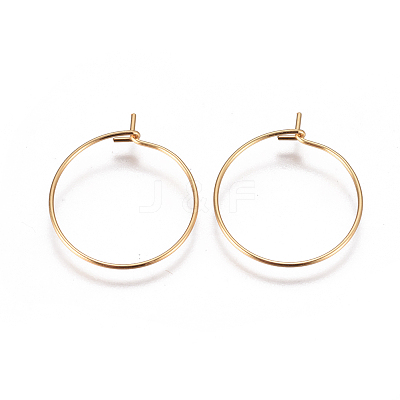 304 Stainless Steel Hoop Earrings Findings STAS-F227-54A-G-1