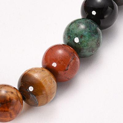 Natural & Synthetic Mixed Stone Beaded Stretch Bracelets BJEW-Q692-62-8mm-1